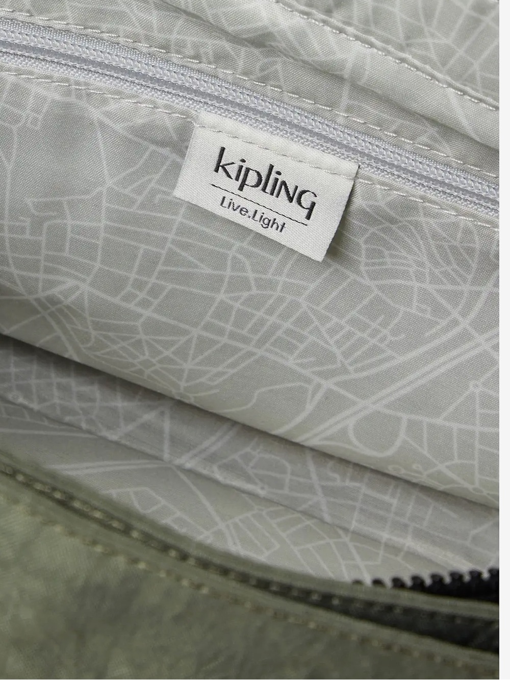 Kipling Olive Green Convertible Shoulder Bag with Black Straps - Picture 3 of 7